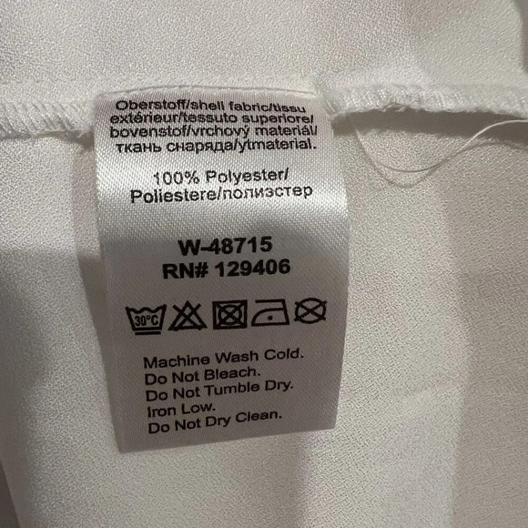 Alessa W Collection Layered V Neck‎ Short Sleeve Blouse Size 14 Business Casual - Picture 8 of 10